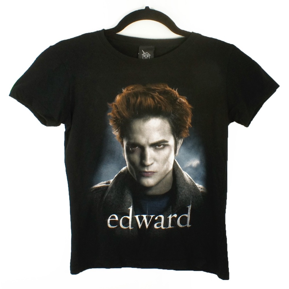 Rare Vintage Twilight Edward Cullen Vampire Movie Promo Black Shirt 2008